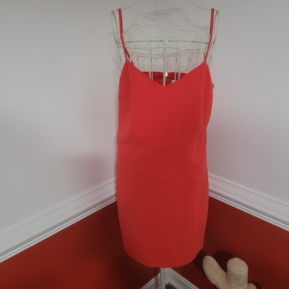 Trina Turk Little Red Slip Dress Spaghetti Strap Size Small - Picture 1 of 3